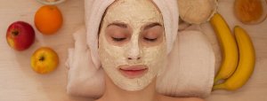 A girl with a rejuvenating face mask